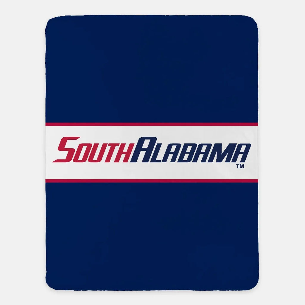 University of South Alabama Traditional Sherpa Blanket - 60"x80" | custom Gifts and Dorm Decor | Festive Fit Home