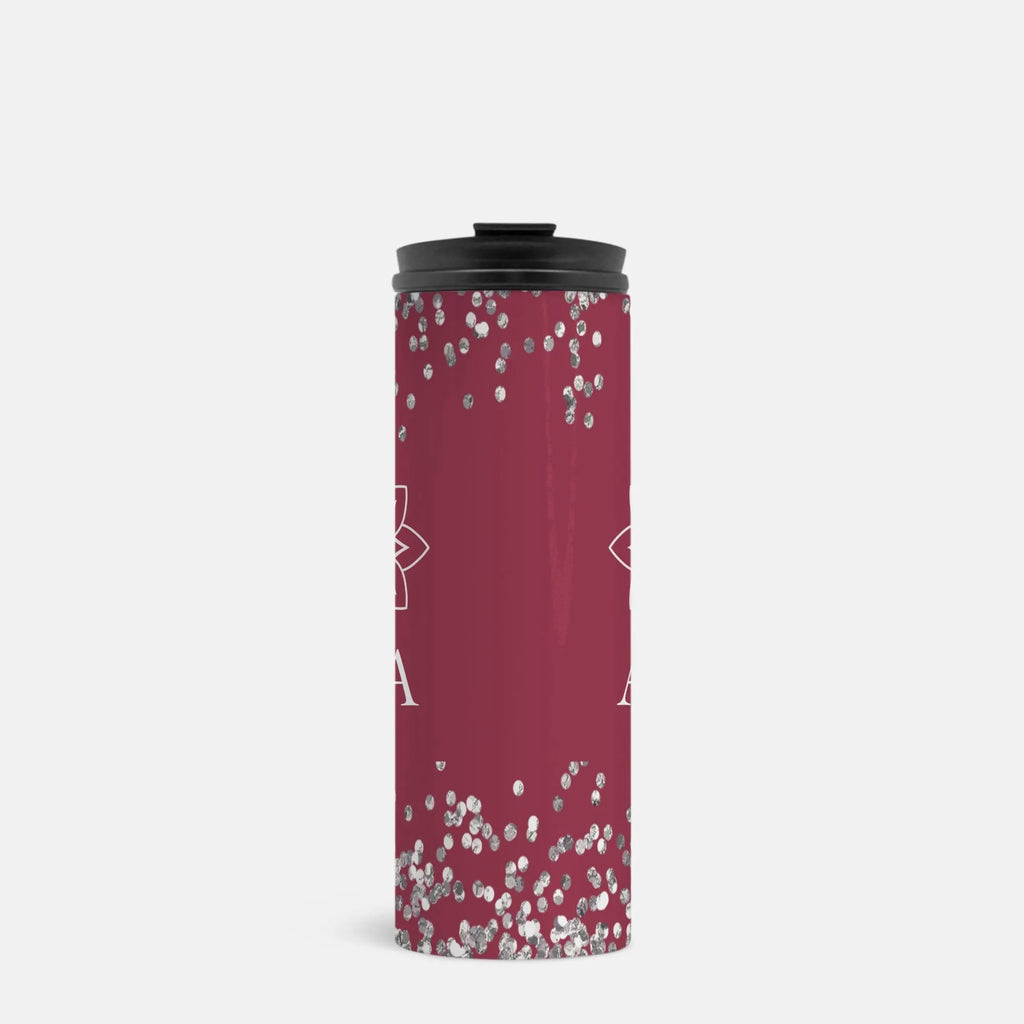 Alpha Sigma Alpha Thermal Tumbler - Crimson Glitter | Custom Gifts | Official Merchandise | Festive Fit Home