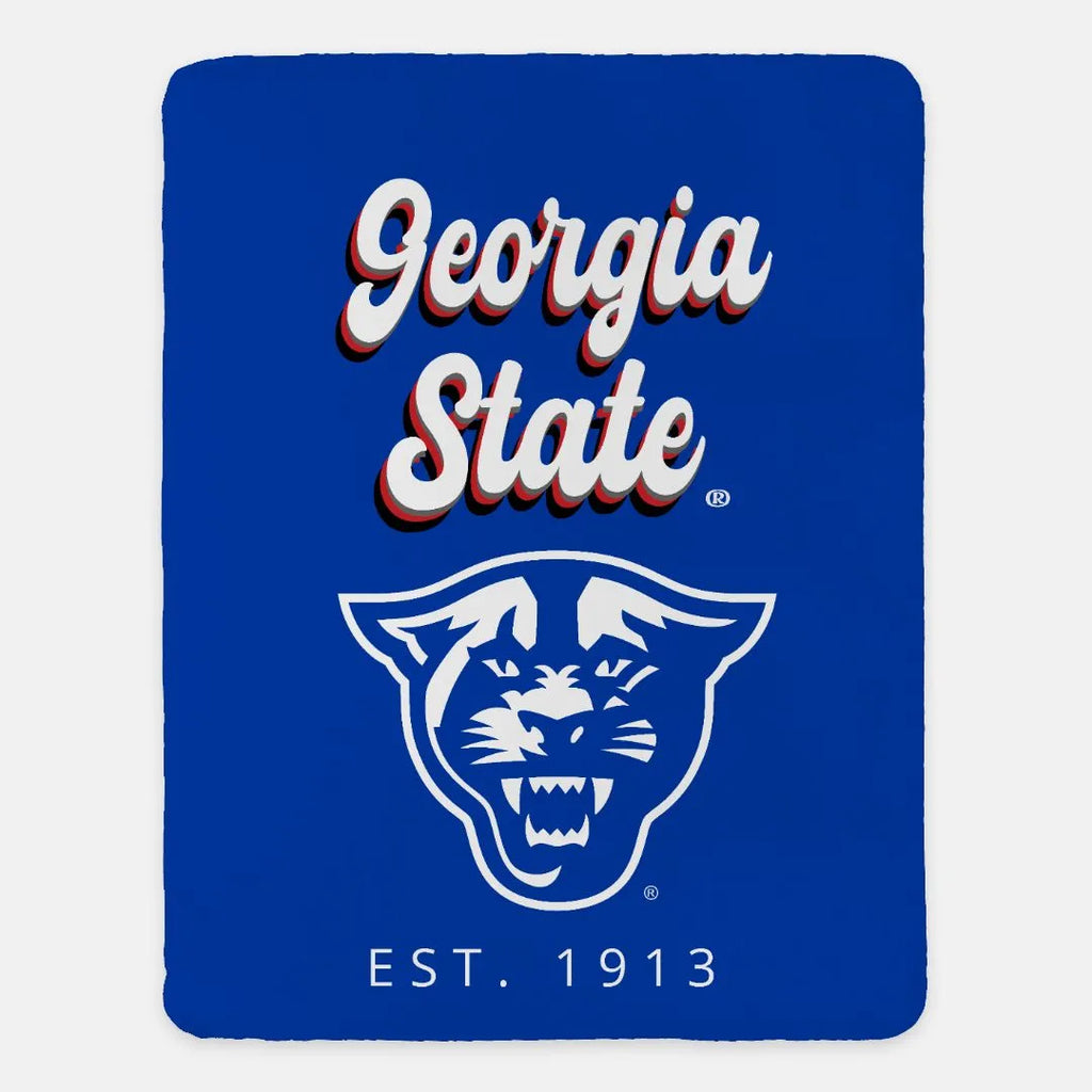 Georgia State Sherpa Blanket - Retro - 60"x80" | Gifts and Merchandise | Festive Fit Home