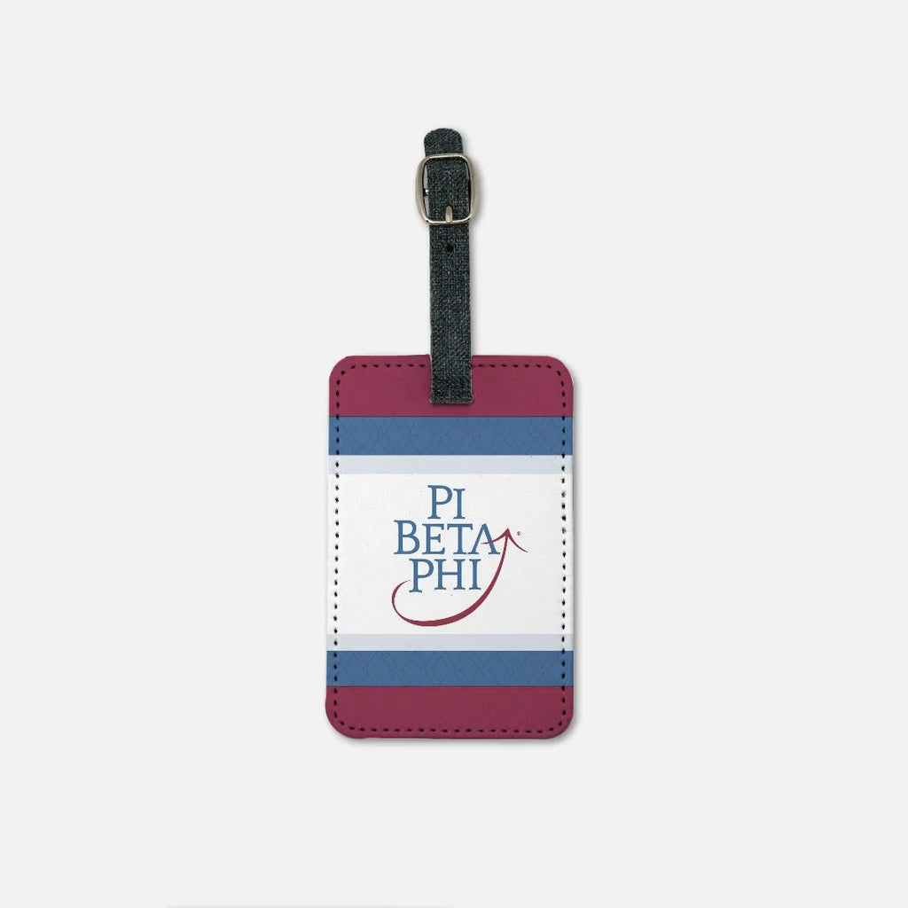 Pi Beta Phi Striped Luggage Tag (Set of 2) | Travel Accessories | Festive Fit Home