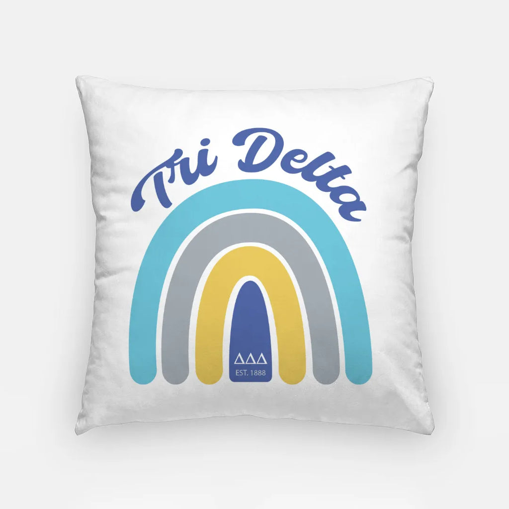 Tri Delta Throw Pillow Cover - Rainbow 18" | Gifts and Decor | Festive Fit Home