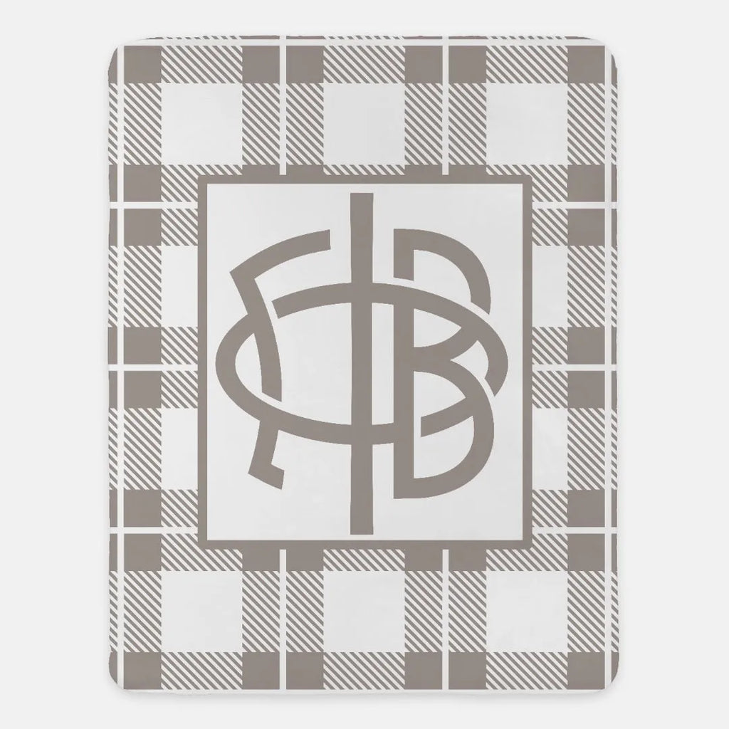 GPhiB Plaid Sherpa Blanket XL 60x80 - A La Mode | Custom GPhiB Gifts 