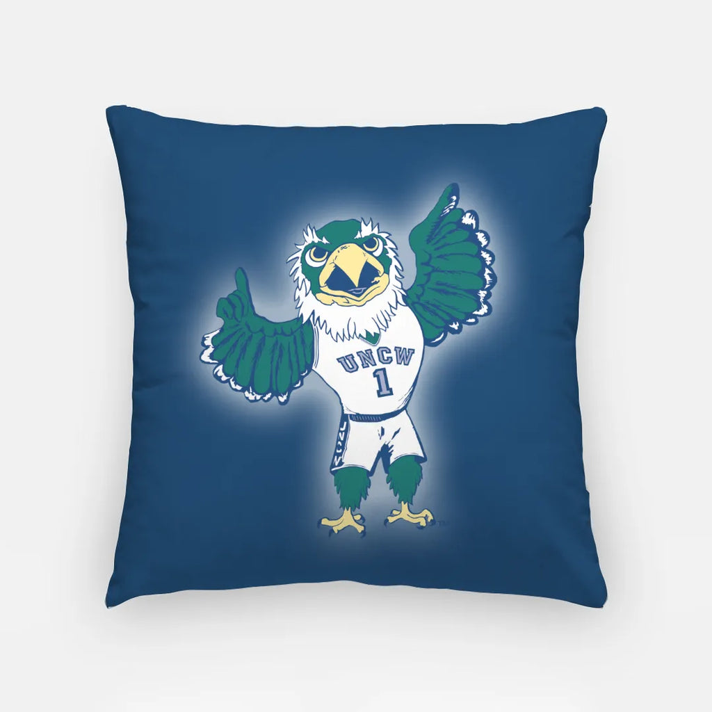 UNCW Sammy Seahawk Throw Pillow Cover - 18" | Gifts and Decor | Festive Fit Home