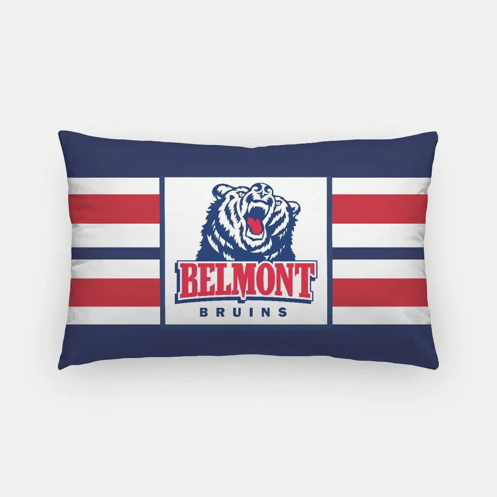 Belmont University Striped Lumbar Pillow Cover | Custom Gifts | Decor | Festive Fit Home