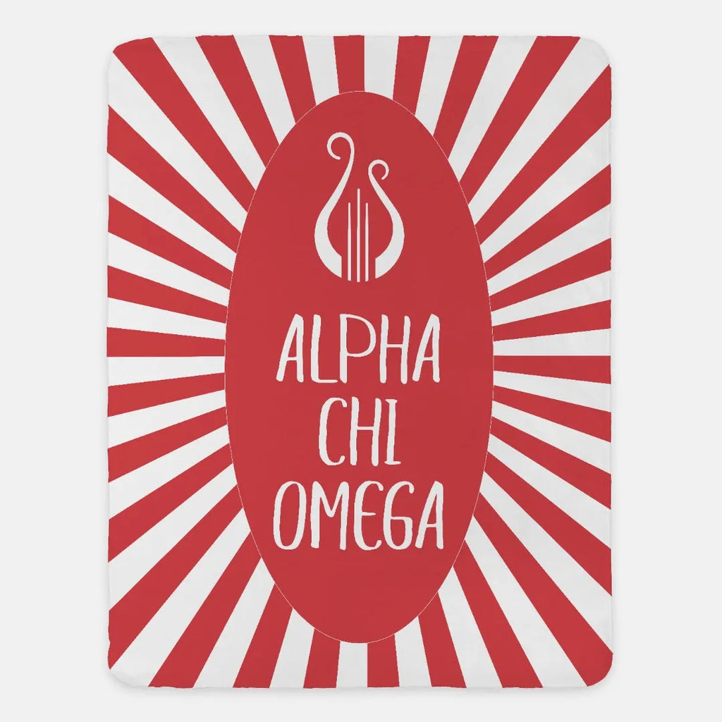 Alpha Chi Omega Blanket XL 60x80 Scarlet Starburst | Official AXO Gift