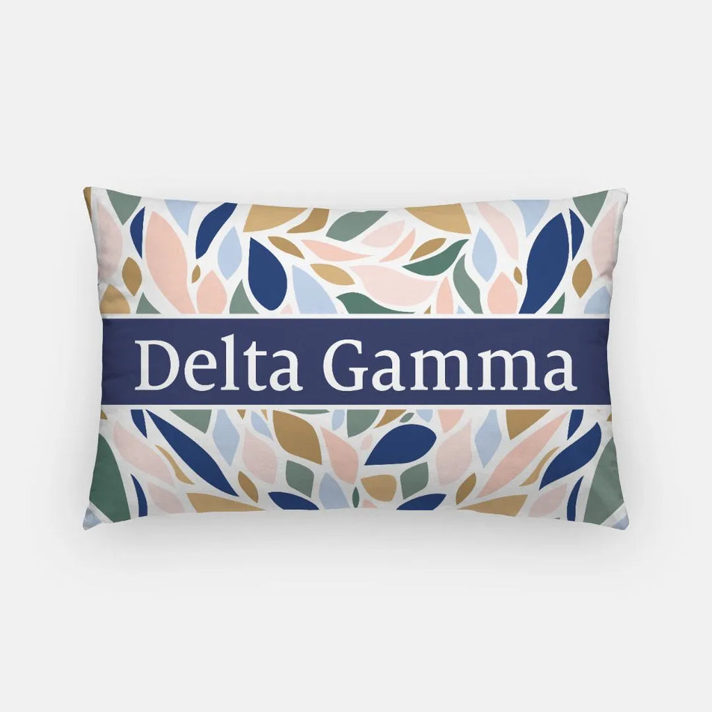 Delta Gamma Lumbar Pillow Cover - Flat Leaves | Custom Gifts and Decor | Festive Fit Home