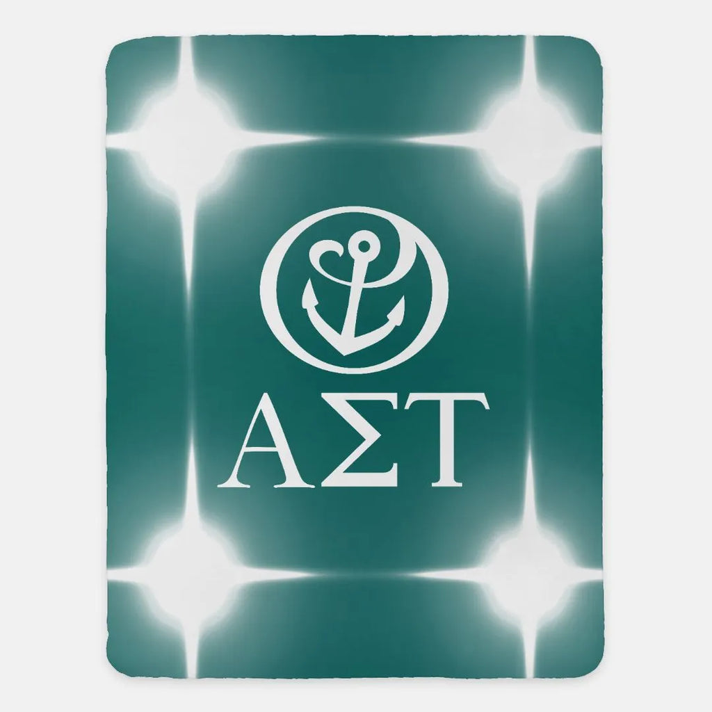 Alpha Sigma Tau Sherpa Blanket XL 60x80 Flashing Lights | Custom Gifts