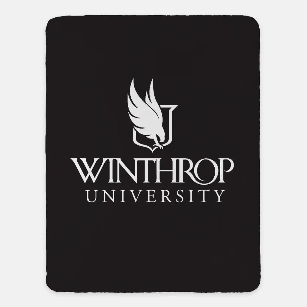 Winthrop Sherpa Blanket - Black Traditional 60"x80" | Official Gifts | Festive Fit Home