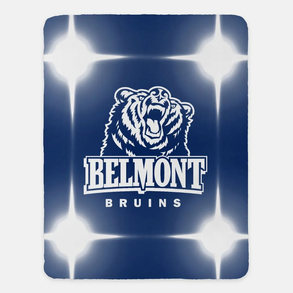 Belmont University Blanket  Blue Flashing Lights  60"x80" | Dorm Decor | Custom Gifts and Merchandise | Festive Fit Home