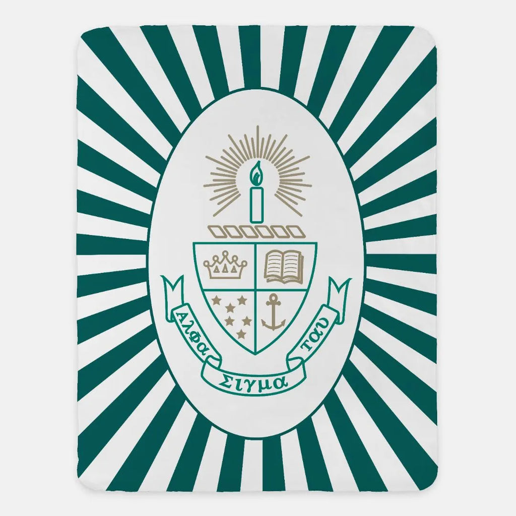 Alpha Sigma Tau Blanket - Starburst Crest 60"x80" | Official Gifts | Custom Decor