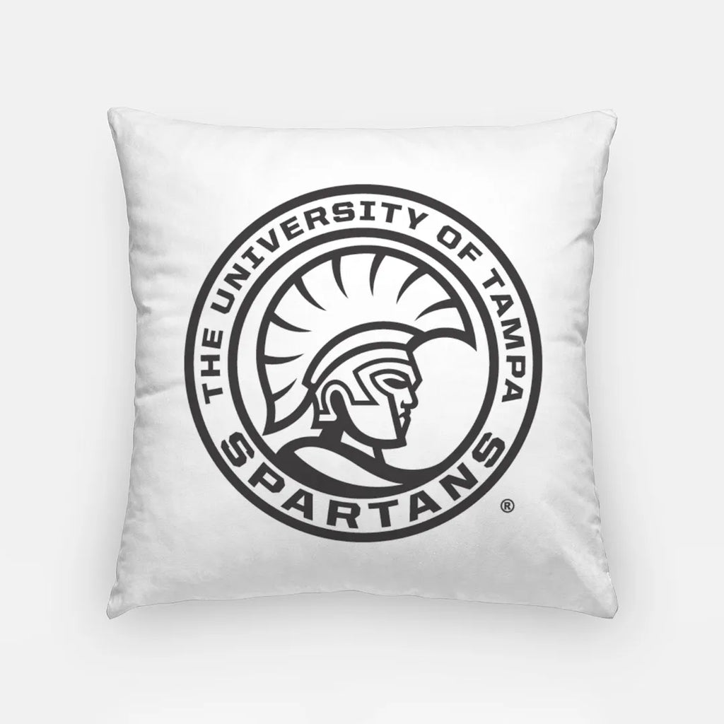 University of Tampa Pillow Cover - Black and White Spartan Cirle - 18" | Gifts and Decor