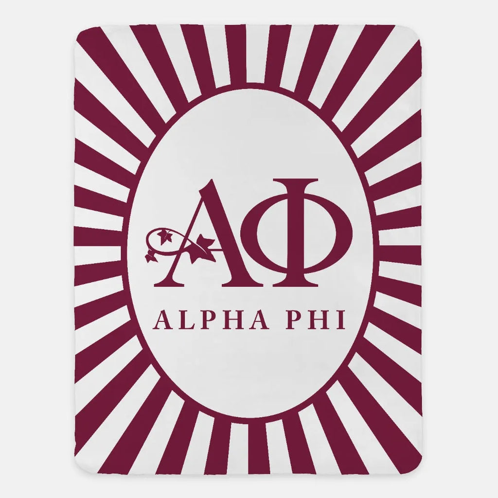 Alpha Phi Sherpa Blanket - Traditional Starburst 60"x80" | Decor | Official Merchandise | festive Fit Home