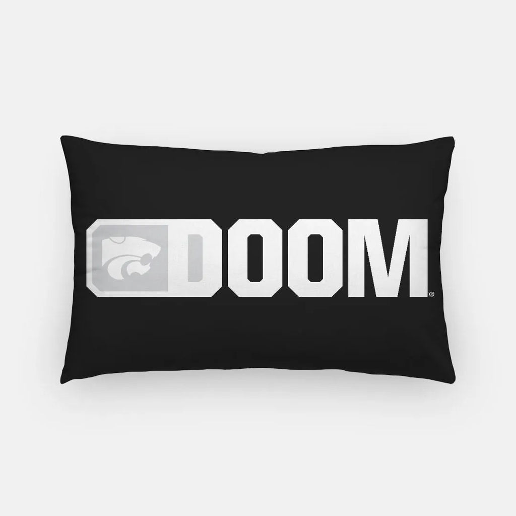 "DOOM" Kansas State University Lumbar Pillow Cover - Black | Official Merchandise | Custom Gifts and Decor | Festive Fit Home