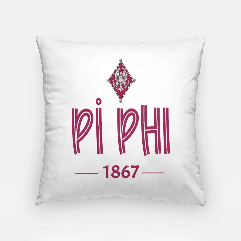 Pi Phi 1867 Pillow Cover  18" | Official Merchandise | Gifts and Decor | Festive Fit Home