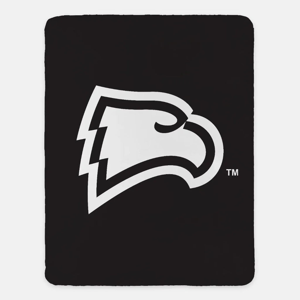 Winthrop University Black Sherpa Blanket - Black Eagle 60"x80" | Gifts | Festive Fit Home