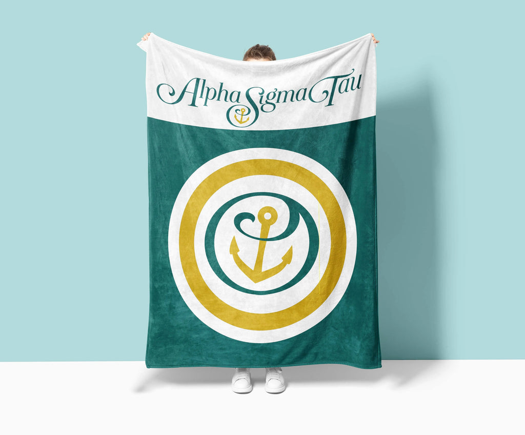 Alpha Sigma Tau Sherpa Blanket - Bullseye 60"x80" | Custom Gifts | Official Merchandise