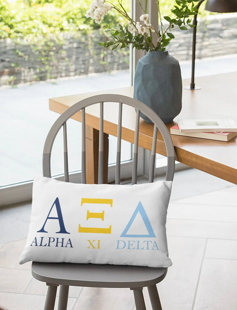 Alpha Xi Delta - Greek Letters Lumber Pillow Cover | Custom Gifts and Decor | Festive Fit Home