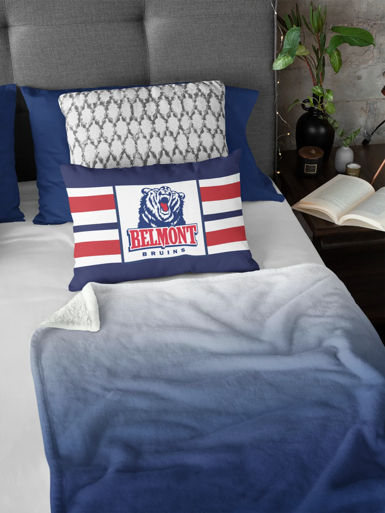 Belmont University Striped Lumbar Pillow Cover | Custom Gifts | Decor | Festive Fit Home