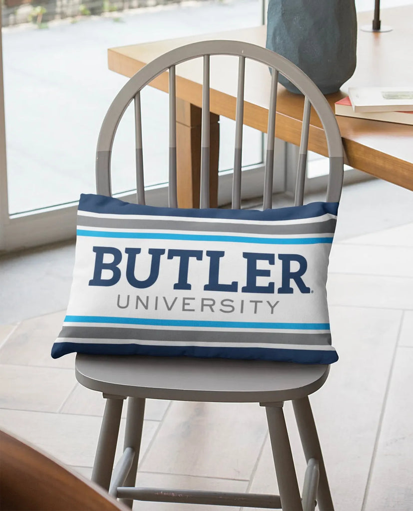 Butler University Striped Lumbar Pillow Cover | Official Merchandise | Gifts and Decor | Festive Fit Home