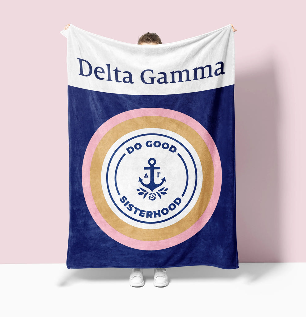 Delta Gamma Blanket - Do Good Sisterhood Bullseye 60"x80" | Dorm Decor