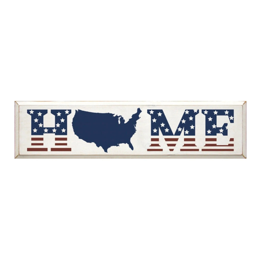 "HOME" Americana Large Wood Sign, Festive Fit Home, Memorial Day Home Decor, Summer Home Decor, Americana Home Decor, 4th of July Home Decor, Farmhouse Signs, Wood Signs with Sayings