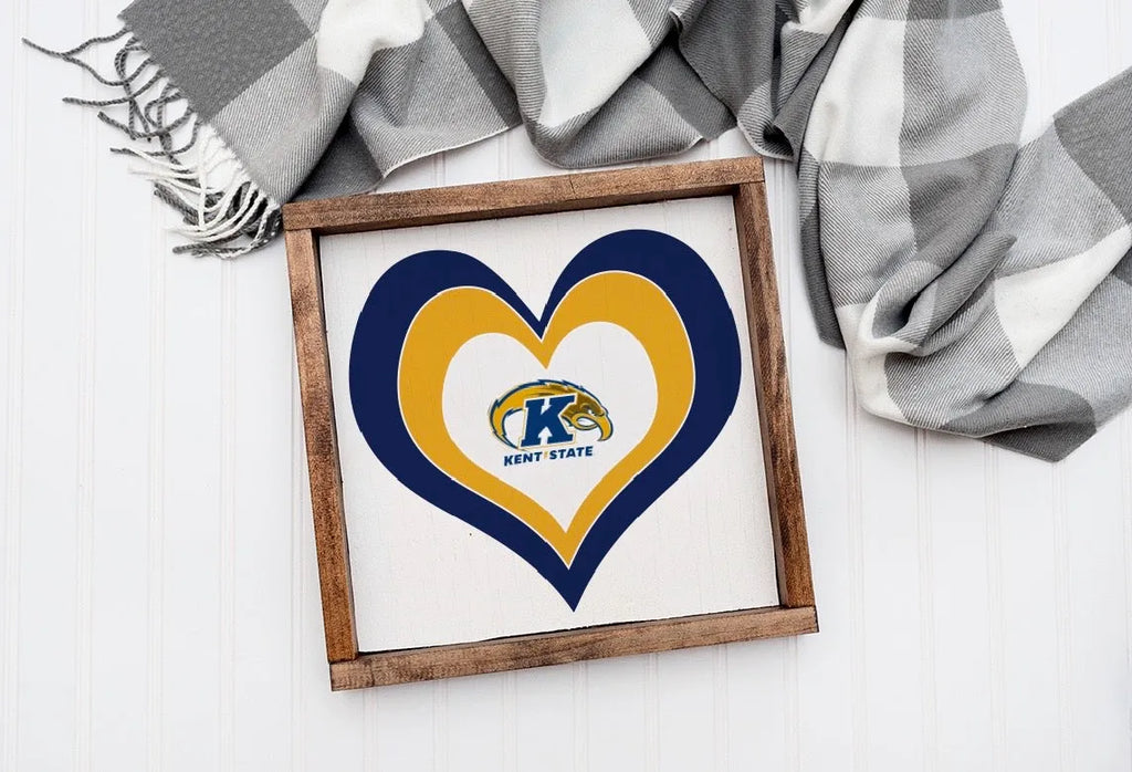 Kent State University Framed Sign - Layered Heart - 12"x12" | Gifts and Decor | Festive Fit Home