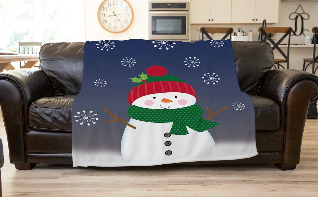 Winter Snowman Sherpa Blanket - 60"x80" | Christmas Gifts | Home Decor | Festive Fit Home