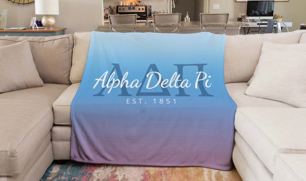 Alpha Delta Pi XL 60x80 Sherpa Throw Blanket - Gradient | ADPi Gifts