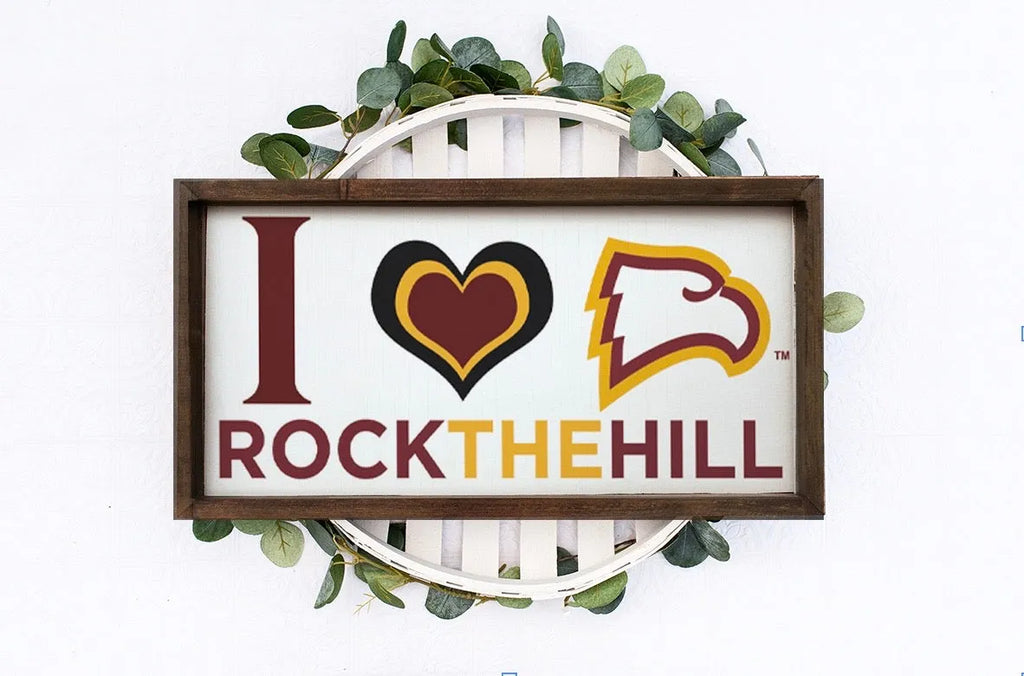 Winthrop University Wood Sign Rock the Hill - 12"x24" | Gifts | Decor | Festive Fit Home
