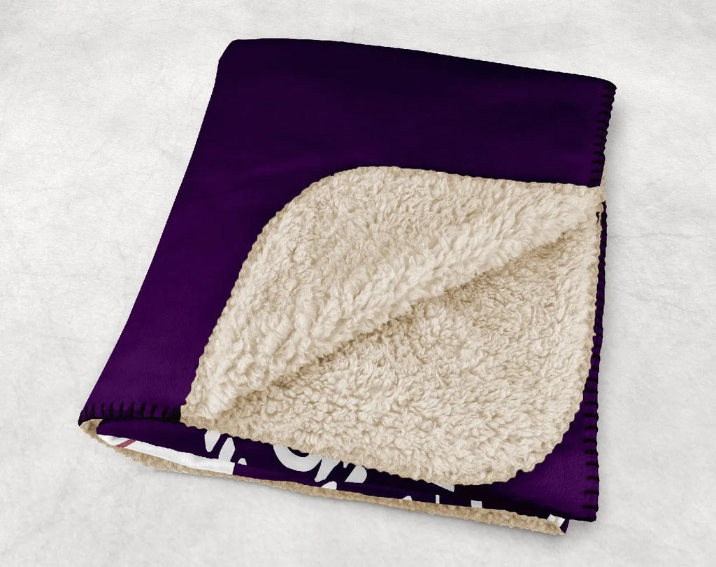 Sigma Kappa Sherpa Blanket - Purple Seal Wide Band 60"x80" | Decor | Official Merchandise | Gifts | festive Fit Home