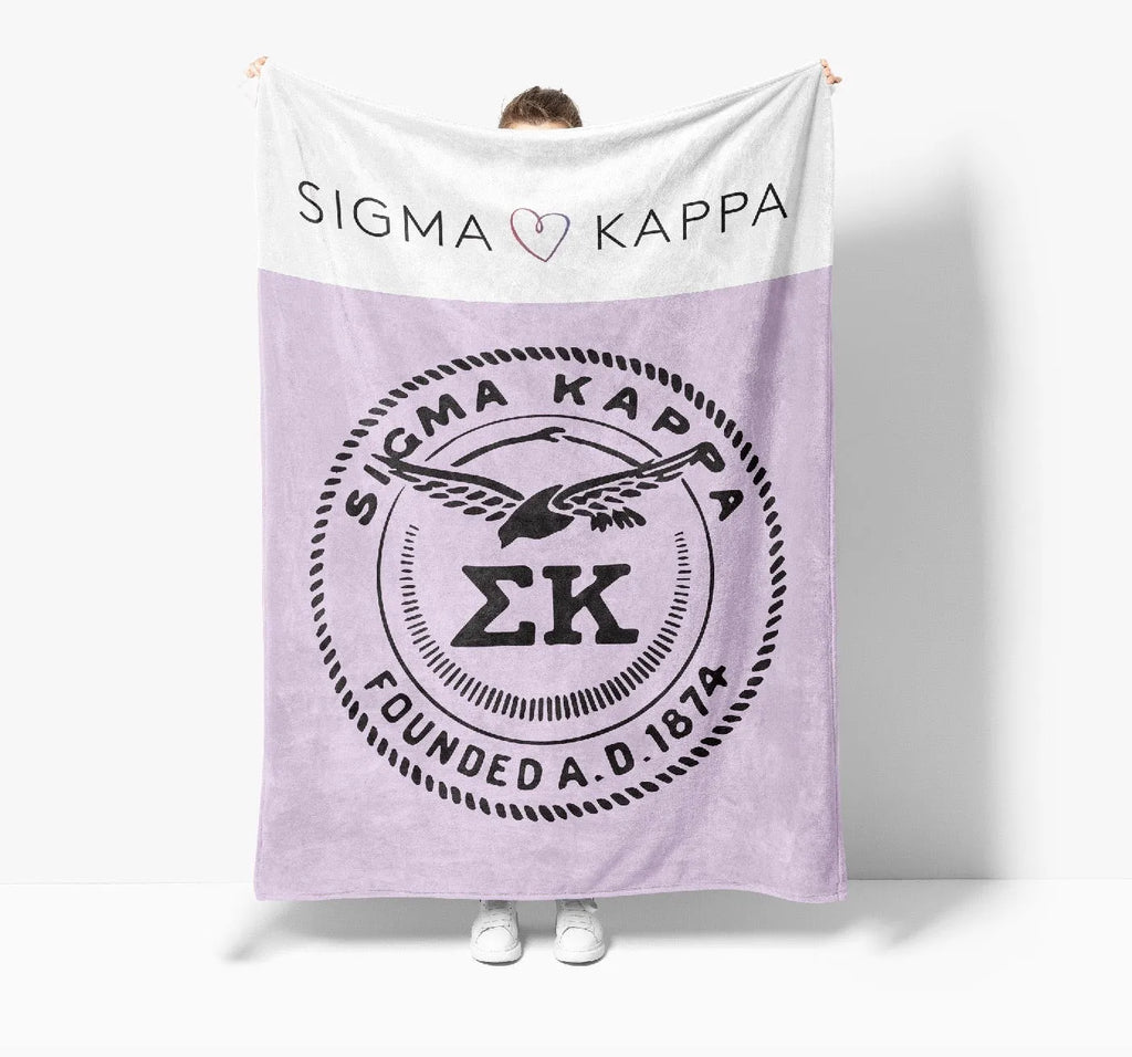 Sigma Kappa Sherpa Blanket - Lavender Band 60"x80" | Gifts and Decor | official Merchandise | Festive Fit Home