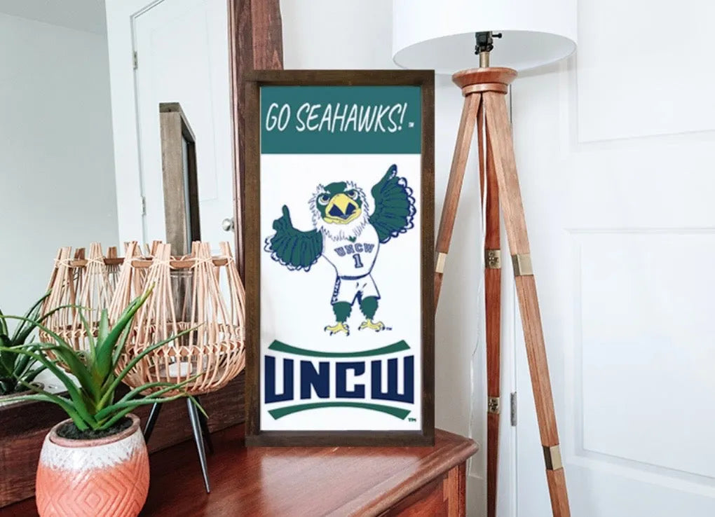 UNC Wilmington Sign - Go Seahawks - 12"x24" | UNCW Gifts and Decor