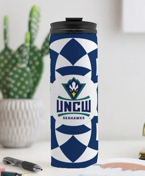 UNCW Thermal Tumbler Tribal Print - Navy 16 oz.| UNC Wilmington Gifts | Festive Fit Home