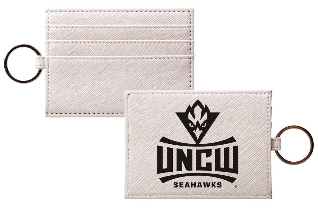 UNCW Black Keychain Card Holder - Vegan Leather Saffiano Finish | Official Merchandise | Gifts | Festive Fit Home