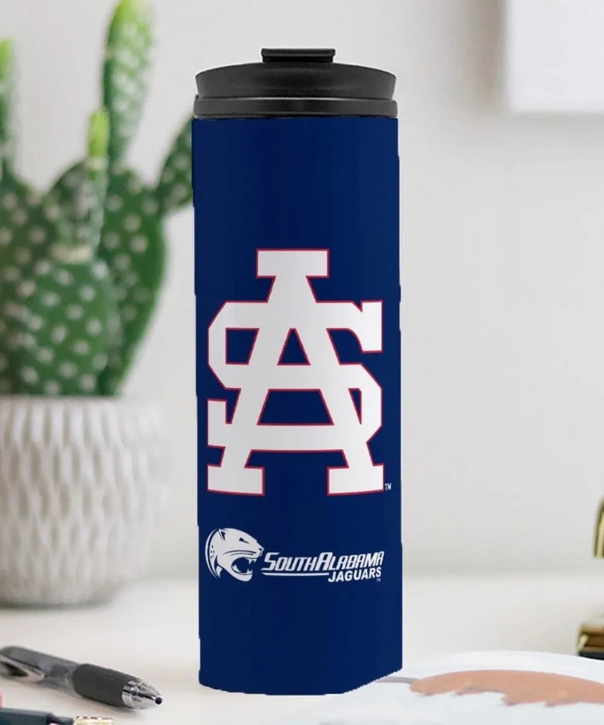 University of South Alabama White Letters Thermal Tumbler 16 oz.| Gifts and Merchandise | Festive Fit Home