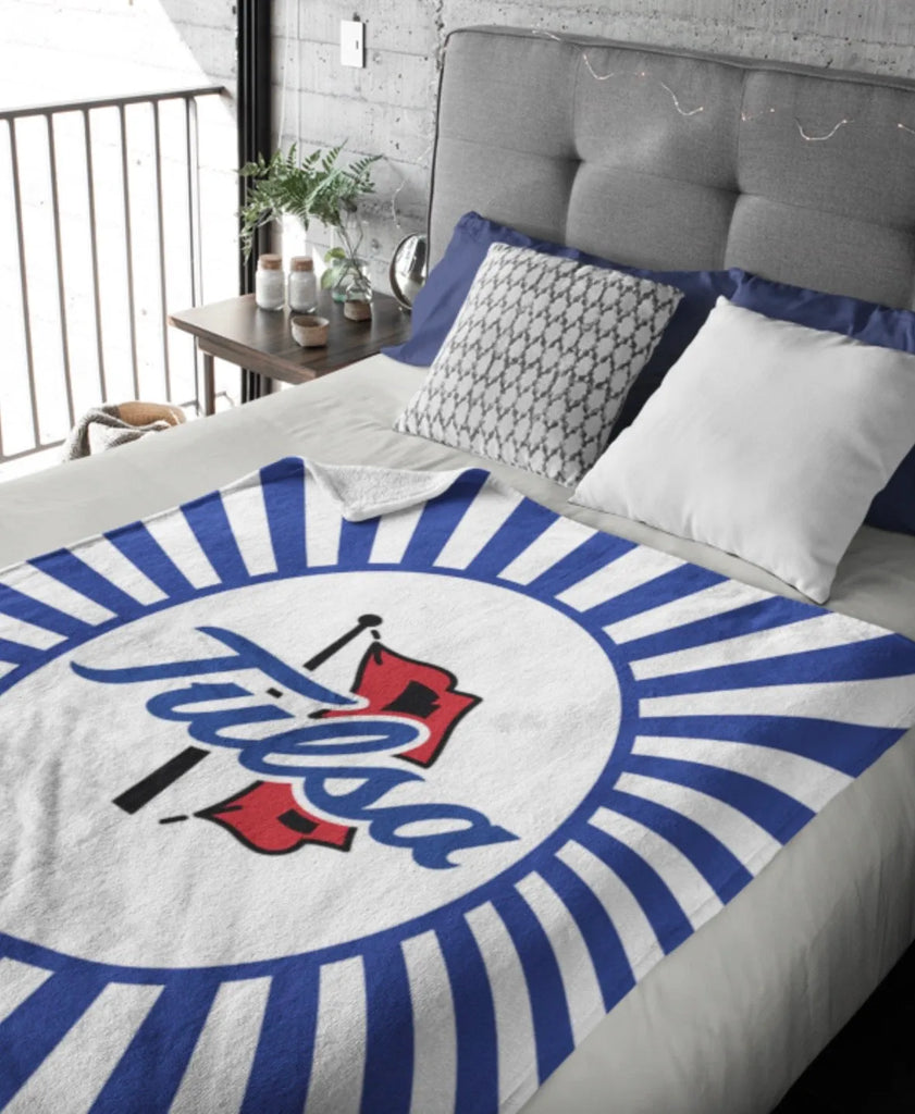 University of Tulsa Blue Blanket - Blue Starburst - 60"x80 | Gifts | Festive Fit Home