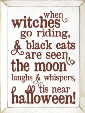 Witches Poem Halloween Wood Sign - 9"x12" | Halloween Home Decor