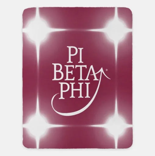 Pi Beta Phi Sherpa Blanket - Wine Flashing Lights 60"x80" | Custom Pi Phi Gift Shop | Festive Fit Home