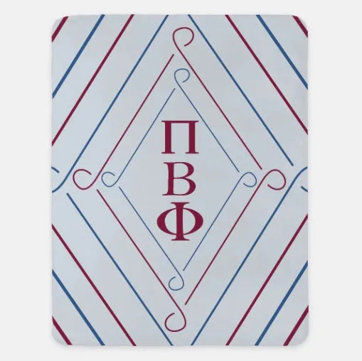 Pi Beta Phi Sherpa Blanket 60x80 Simple Crest | Custom Pi Phi Gifts & Decor | Festive Fit Home