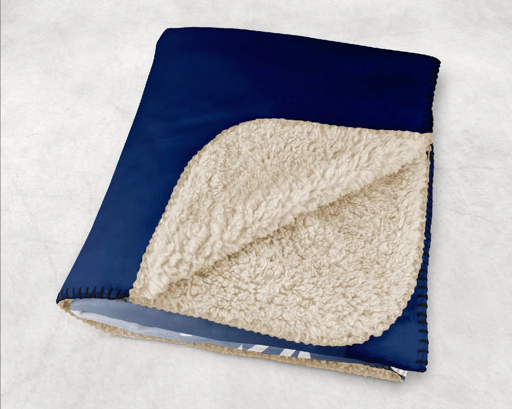 Delta Gamma Sherpa Blanket - Navy Gradient 60"x80" | Custom Gifts | Festive Fit Home