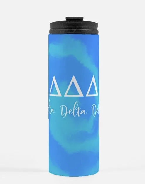 Tri Delta Thermal Tumbler - Blue Swirl 16 oz. | Gifts and Merchandise | Festive Fit Home