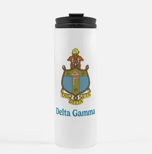 Delta Gamma Traditional Crest Thermal Tumbler 16 oz. | Gifts  and Merchandise | Festive Fit Home