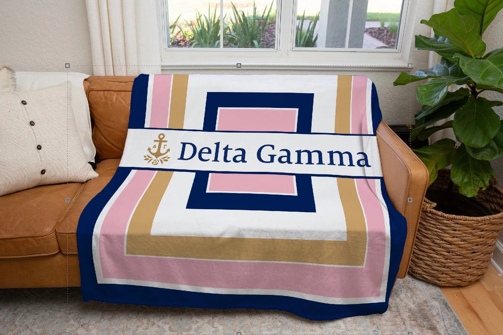Delta Gamma Sherpa Blanket - Layered Colors 60"x80" | Gifts and Decor | Festive Fit Home