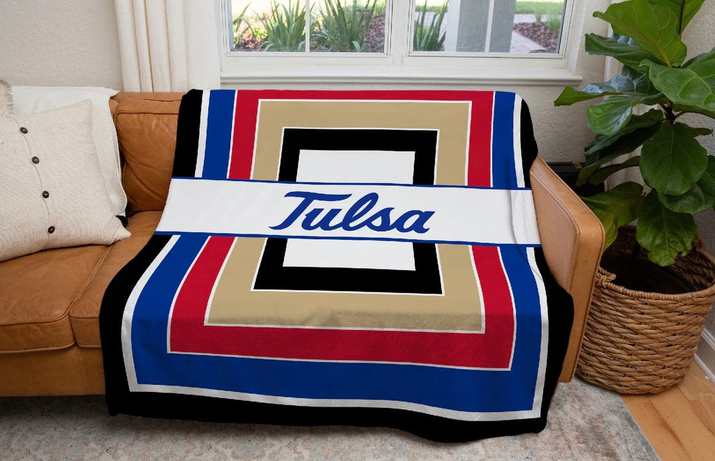 University of Tulsa Sherpa Blanket - Layered Colors 60"x80" | Gifts | Bookstore | Festive Fit Home