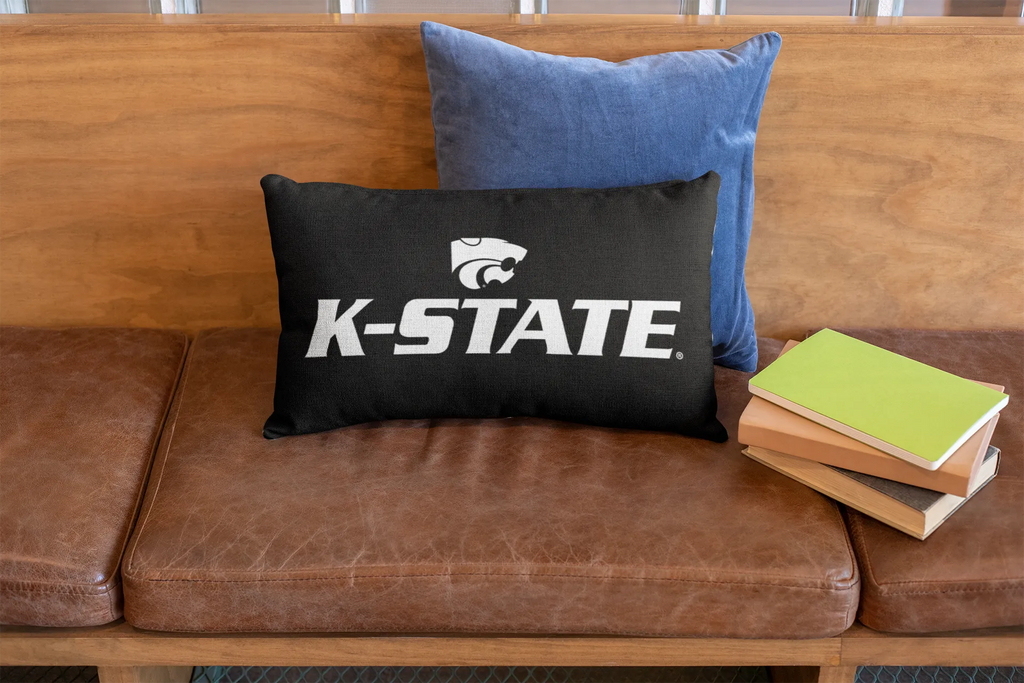 K-STATE Black Lumbar Pillow Cover | Official Merchandise and Gifts | Festive Fit Home