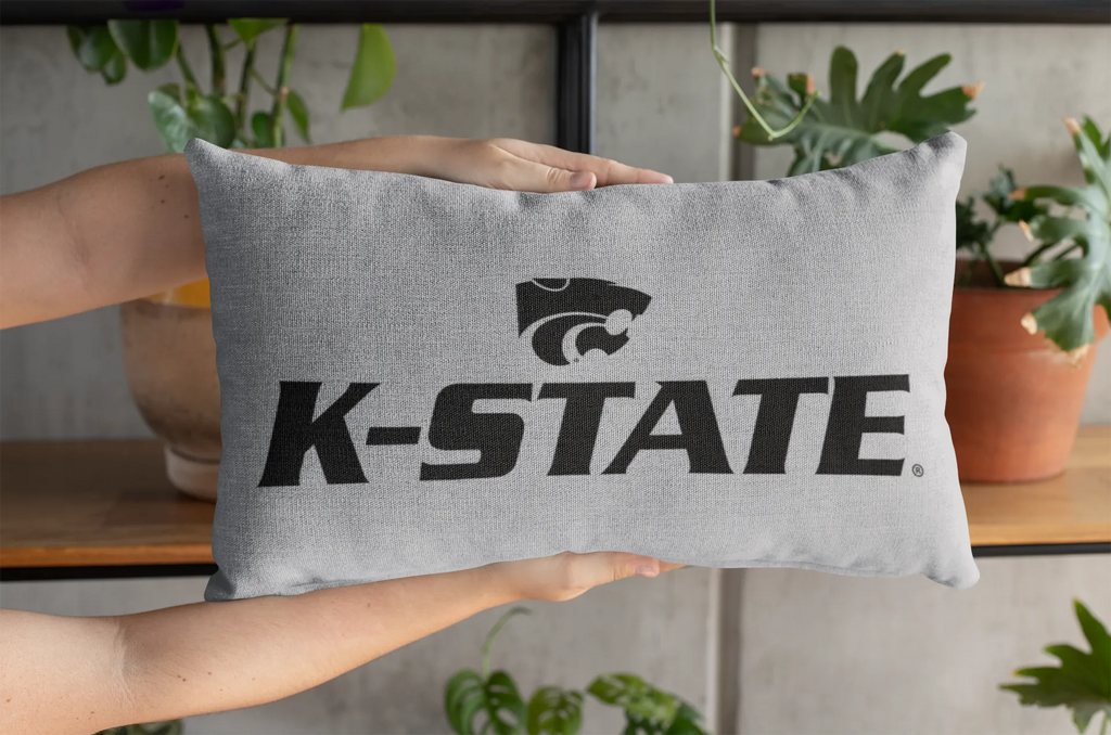 K-STATE Gray Lumbar Pillow Cover | Custom Gifts | Official Merchandise | Festive Fit Home