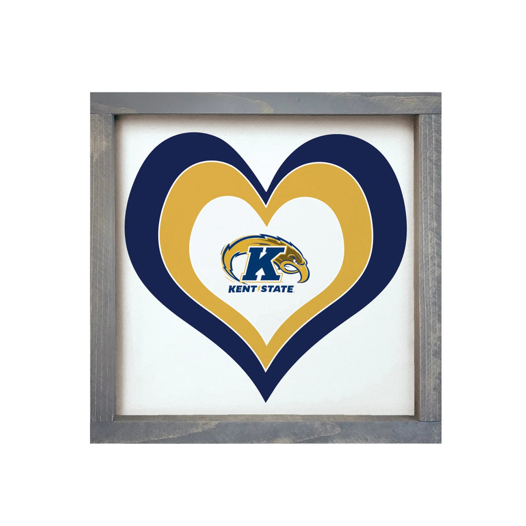 Kent State University Framed Sign - Layered Heart - 12"x12" | Official Gifts and Decor | Festive Fit Home