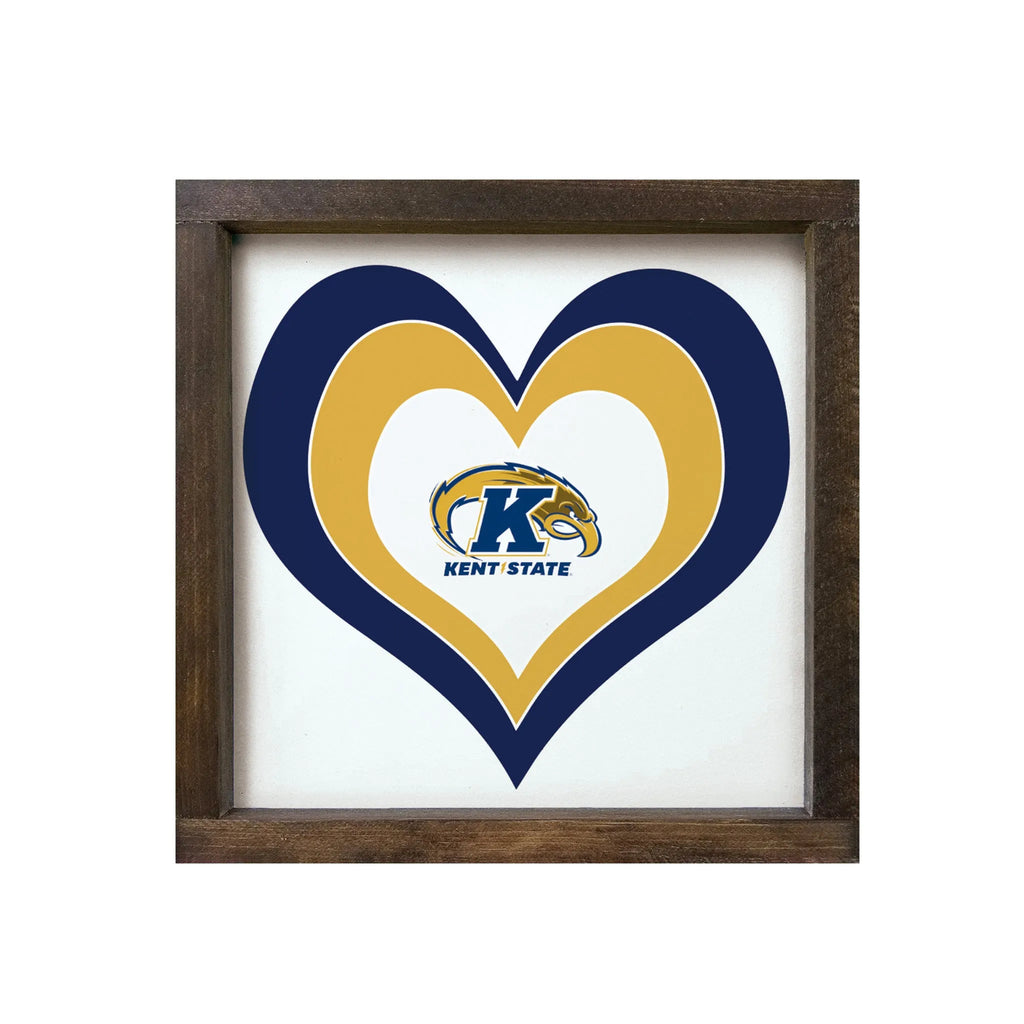 Kent State University Framed Sign - Layered Heart - 12"x12" | Official Gifts and Decor | Festive Fit Home