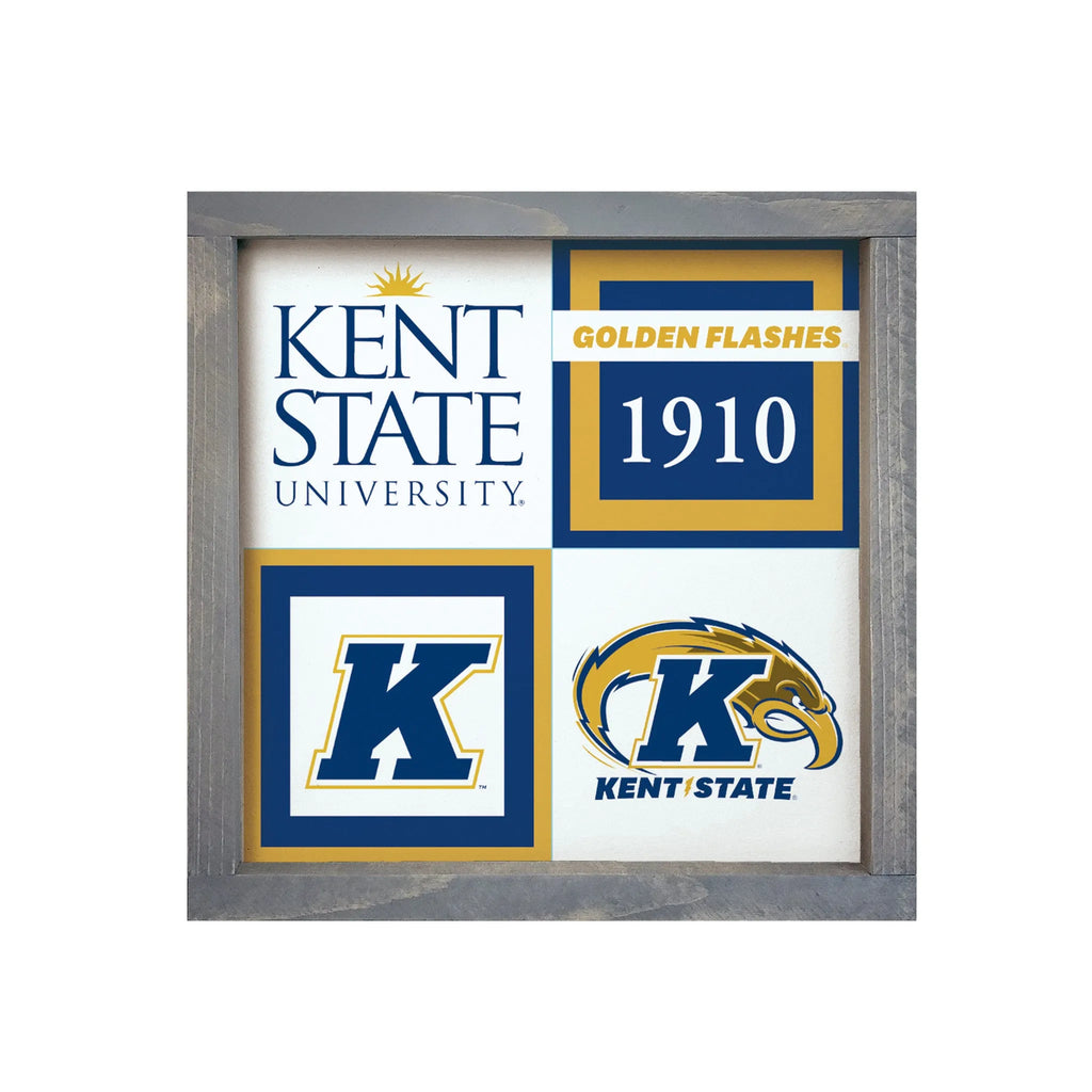 Kent State University Sign - Classic Colorblock - 12"x12" | Gifts | Decor | Official Merchandise | Festive Fit Home