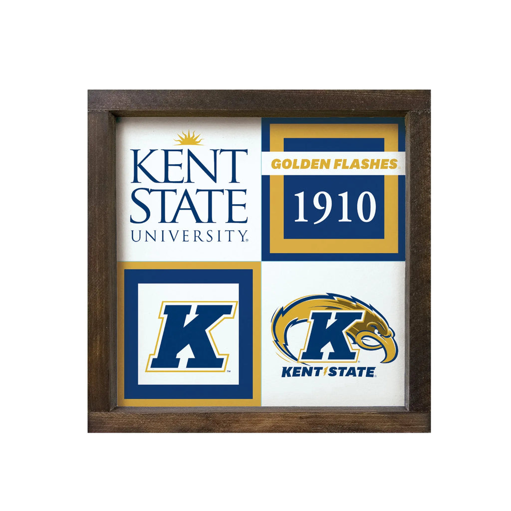 Kent State University Sign - Classic Colorblock - 12"x12" | Gifts | Decor | Official Merchandise | Festive Fit Home